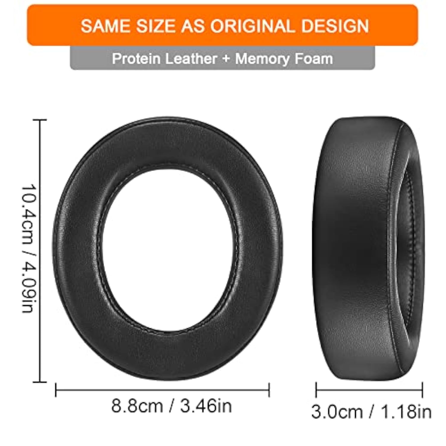 Hs60 Earpads, Gvoears Replacement Ear Pads Cushion For Corsair Hs70/Pro Hs60/Pro Hs50/Pro, Durable Leather Gaming Headset Noise Isolation Earpads (Black)