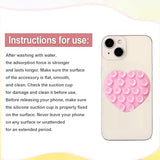 Heart-Shaped Silicone Phone Sticky Grip - Adhesive Back Phone Holder for iPhone & Android, Selfie Mirror Mount with Strong Suction Cup, Hands-Free
