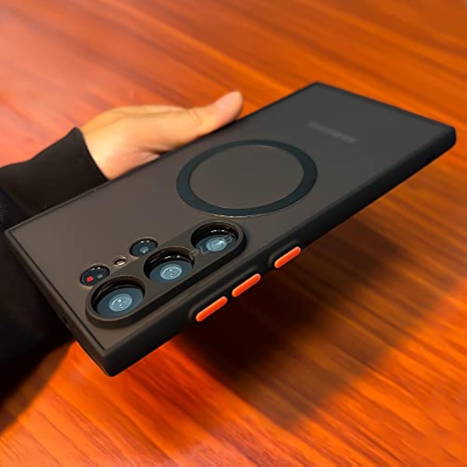 Galaxy Note 10 Plus Case Magnetic [Support Magsafe Charger] Wireless Anti-Scratch Shockproof Matte Clear Camera Protection Slim Thin Phone Cover Case For Samsung Galaxy Note 10 Plus 6.8"-Black