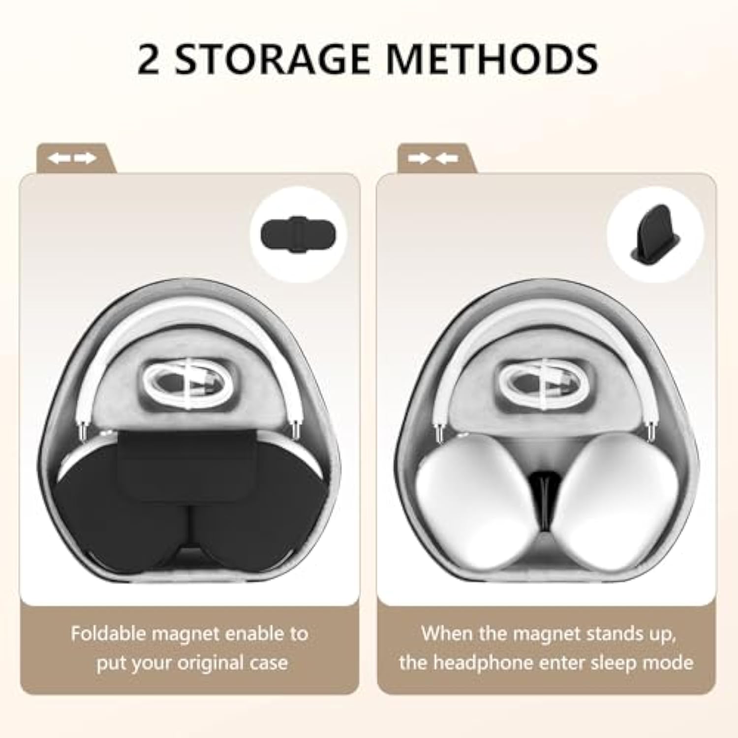 For Airpods Max Case Cover,Smart Case With Sleep Mode Made By Air Pods,Compatible With Apple Airpod Max,Protective Carry Travel Cover Airpod Pro Max Cases,Headphone,Black