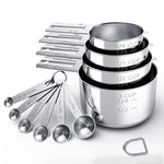 Stainless Steel Measuring Cups & Spoons Set, Cups And Spoons,Kitchen Gadgets For Cooking & Baking (10)
