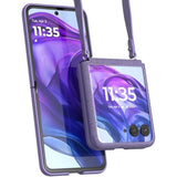 Motorola Razr+ (Plus) 2024 Fresh Lavender Adjustable Cross Body Case - Premium Lanyard Hinge Strap Cover for Stylish Carrying Convenience and Fashionable Drop Protection