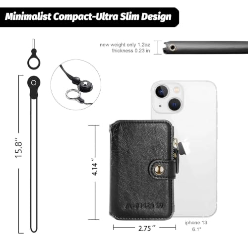 Phone Wallet Stick On - Slim, Durable, And Stylish Pu Leather Card Holder With 3M Adhesive And Removable Lanyard For Iphone And Most Smartphones(Rose Pink)