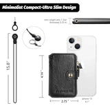 Phone Wallet Stick On - Slim, Durable, And Stylish Pu Leather Card Holder With 3M Adhesive And Removable Lanyard For Iphone And Most Smartphones(Rose Pink)