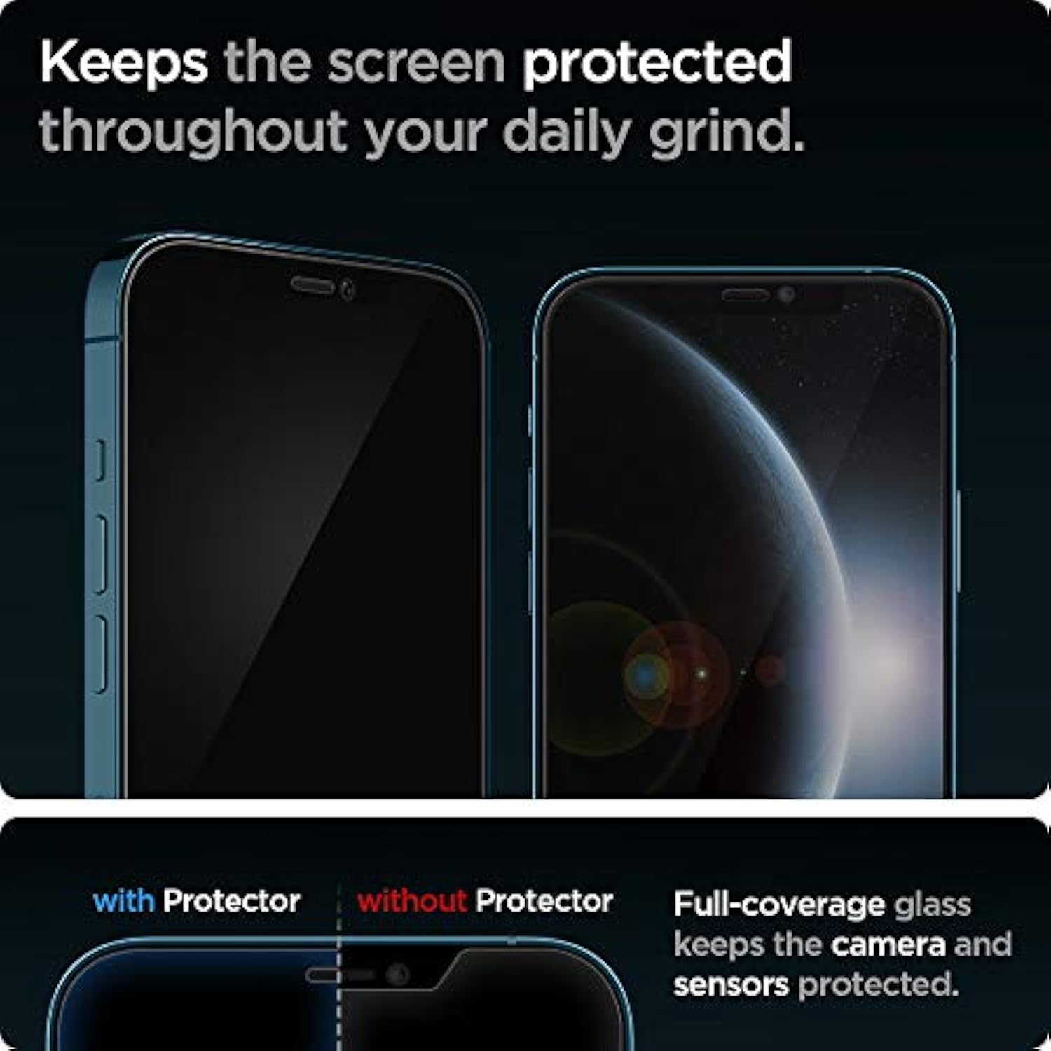 Spigen Tempered Glass Screen Protector [GlasTR EZ FIT] Designed for iPhone 12 Pro Max - Sensor Protection / 2 Pack