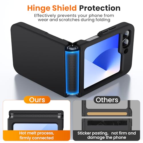 For Galaxy A16 5G Phone Case With 2 Pcs Hd Screen Protector, 360° Rotatable Ring Holder Kickstand Slide Camera Cover Military Grade Protection, Shockproof Heavy Duty For Samsung A16 5G Case, Black