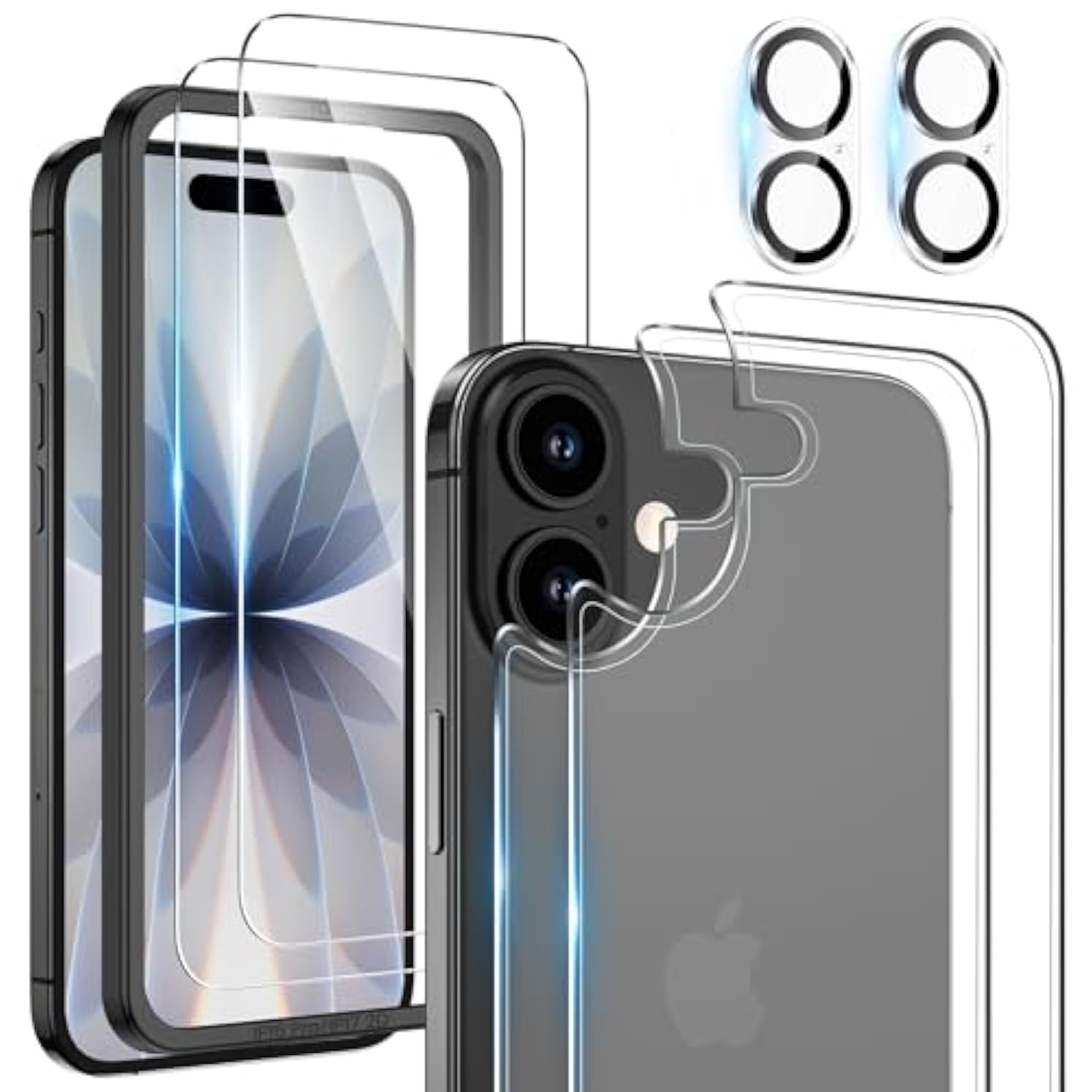 For Iphone 17 Screen Protector (6.3 Inches), Iphone 17 Back Screen Protector And Front Screen Protector With Camera Protector [2+2+2 Pack], 9H Hardness