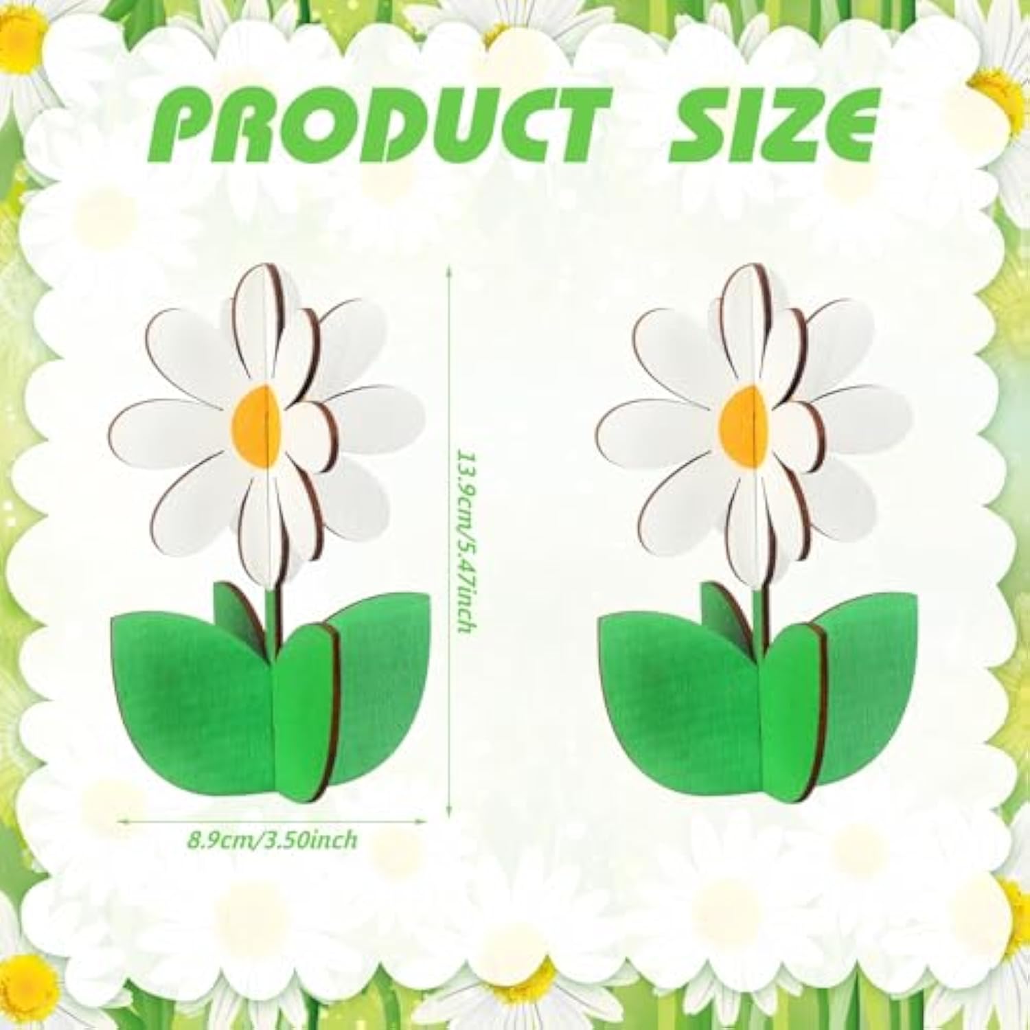 12 Pcs Spring Wood Signs Retro 3D Flowers Table Decoration Rustic Farmhouse Table Centerpiece Floral Block Tabletop Signs For Spring Home Tiered Tray Decor(White)