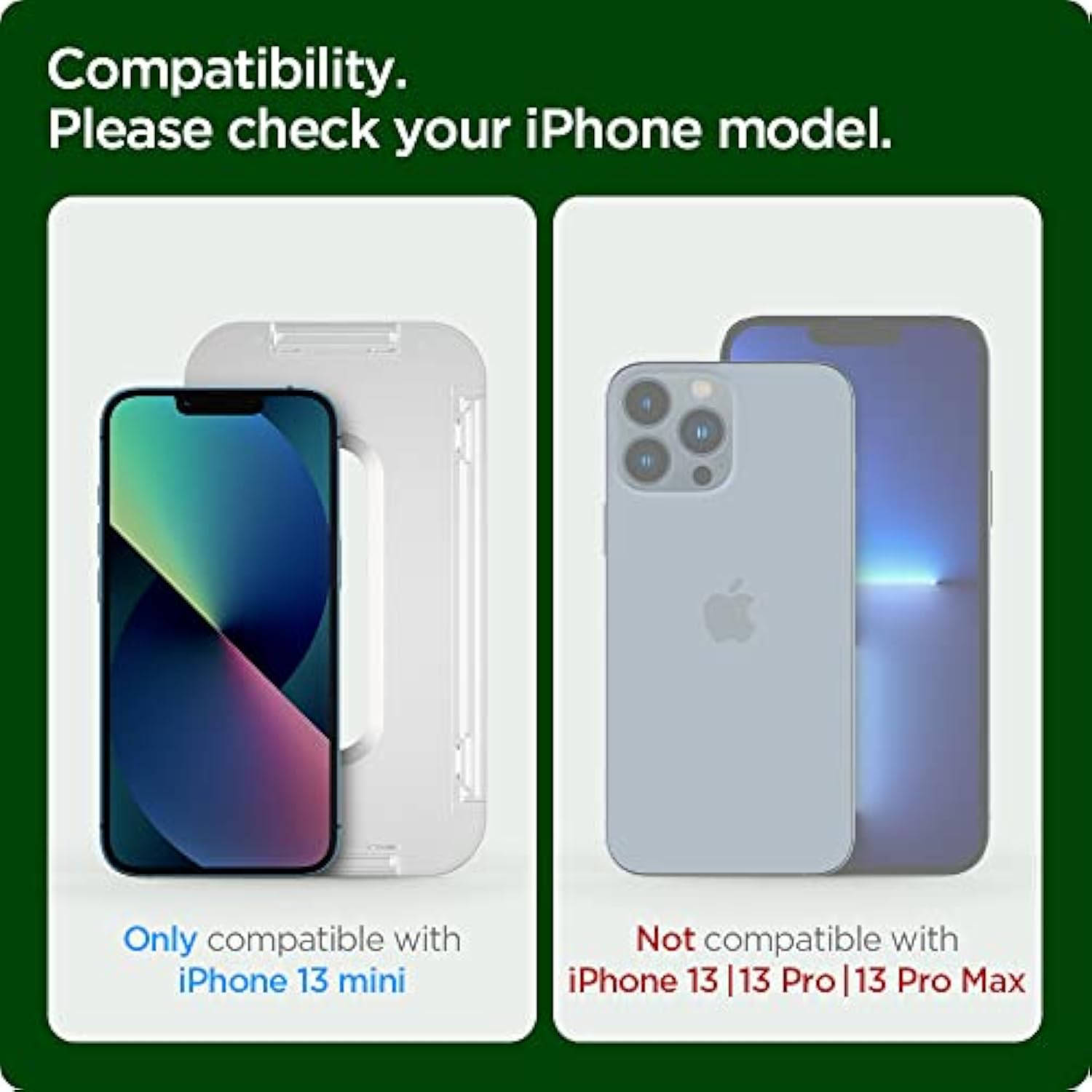 Spigen Tempered Glass Screen Protector Refills [GlasTR EZ FIT Refills] designed for iPhone 13 Mini - 2 Pack