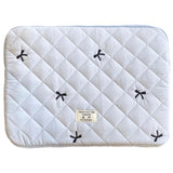 Puffy Laptop Sleeve Case Cute Quilted Computer Bag, 13 Inch Bow Embroidery Printed Laptop Carrying Cases, Coquette Aesthetics Protective Cover, Compatible With 11" 13" 15" Notebook