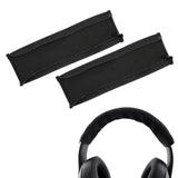 2 Pcs Headphone Headband Cover With Zipper Installation, Black