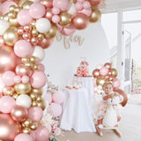 Rose Gold & Pink Balloon Garland Kit - 163 Piece Party Arch