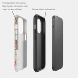 For Iphone 16 Pro Case, Summer Beach Ocean Vintage Seashell Flower Collage Design Cover, Cute Aesthetic Hybrid 2-Layer Hard Shell Shockproof Phone Case For Girls Women 6.3''