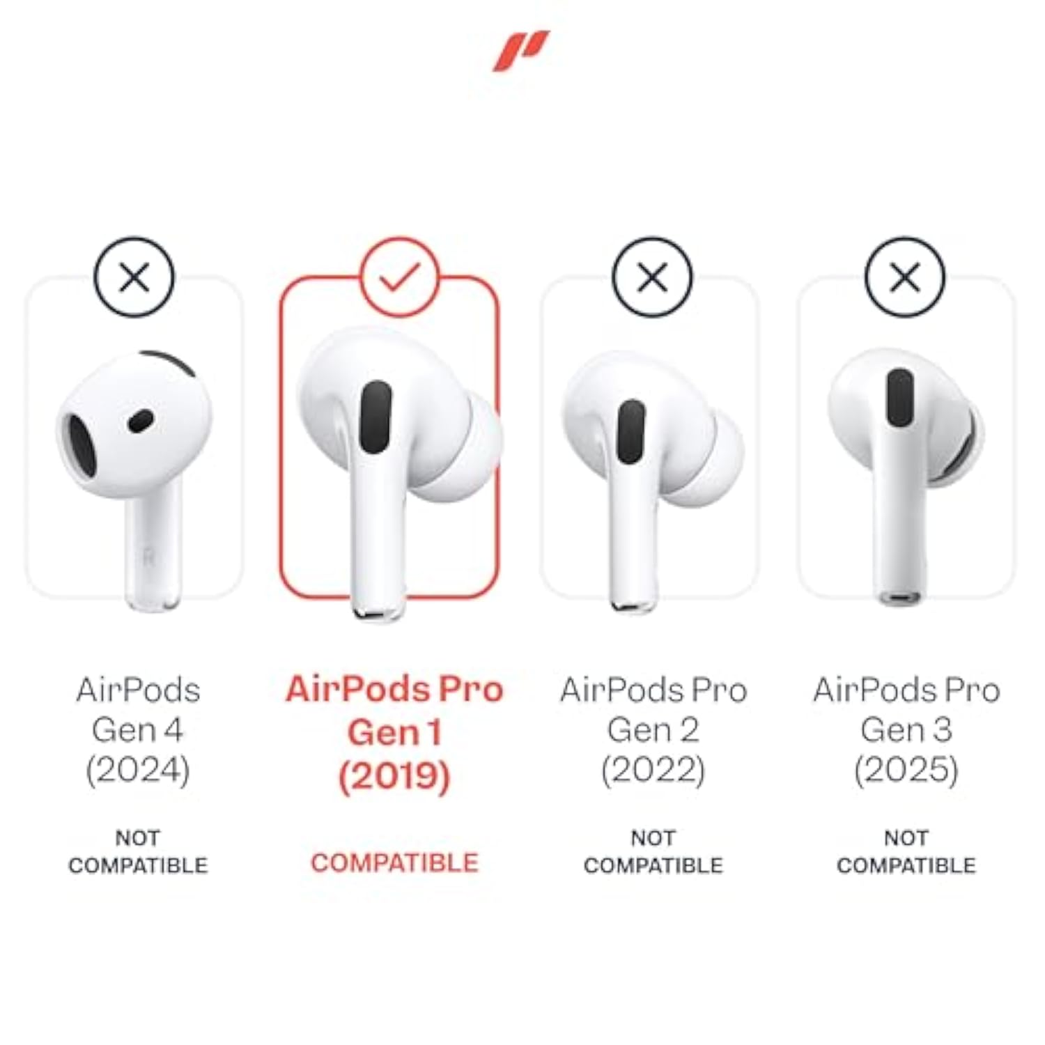 3 Pairs For Airpods Pro 1St Gen Ear Hooks Covers [Added Storage Pouch] Accessories Compatible With Apple Airpods Pro Generation 1 (White)