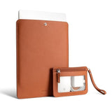 Genuine Leather Laptop Sleeve 13 Inch With Accessory Pouch, Precisely Compatible With Macbook Air M4 M3 M2 M1 2025 & Macbook Pro M2 M1 2022, Brown