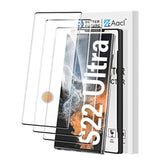 [Fingerprint Compatible][3-Pack] 3D Curved Tempered Glass For Samsung Galaxy S22 Ultra 5G Screen Protector, [Easy Installation With Alignment][Anti-Scratch][Case Friendly]