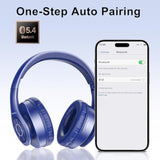 Bluetooth Headphones Wireless, Over Ear Stereo Wireless Headset 40H Playtime With Deep Bass, Soft Memoryprotein Earmuffs, Builtin Mic Wired Mode Pc/Cell Phones/Tvdark Blue …