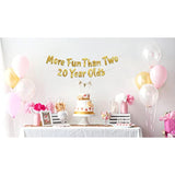 More Fun Than Two 20 Year Olds Gold Glitter Banner - Happy 40Th Birthday Party Banner - 40Th Birthday Party Decorations And Supplies - 40Th Wedding Anniversary Decorations