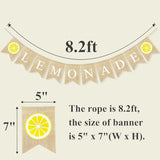 Lemonade Burlap Banner Rustic Lemon Stand Party Supplies, Garland Lemon Theme Baby Shower Birthday Party Decorations Lemonade Photo Stand Backdrop