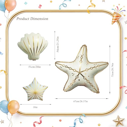 Luxury Yacht Balloon Set 7PCS – 27in Cruise Ship Foil Balloons, Starfish, Shell & Star Balloons, Helium Boat Party Decorations for Yacht Party, Beach Theme, Summer Ocean Birthday Decor