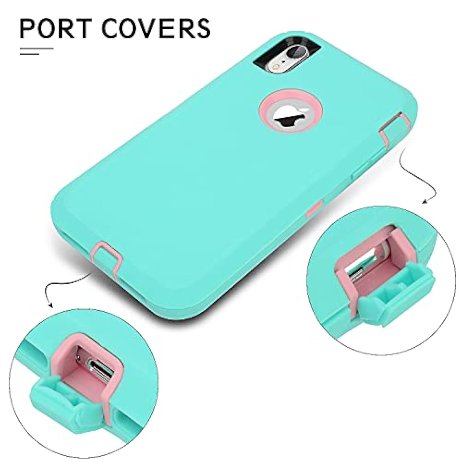 For Iphone Xr Case, Heavy Duty Shock Absorption Full Body Protective Case For Iphone Xr With Hard Pc Bumper + Soft Tpu Back Cover For Iphone Xr Not Built In Screen Protector (Mint/Pink)