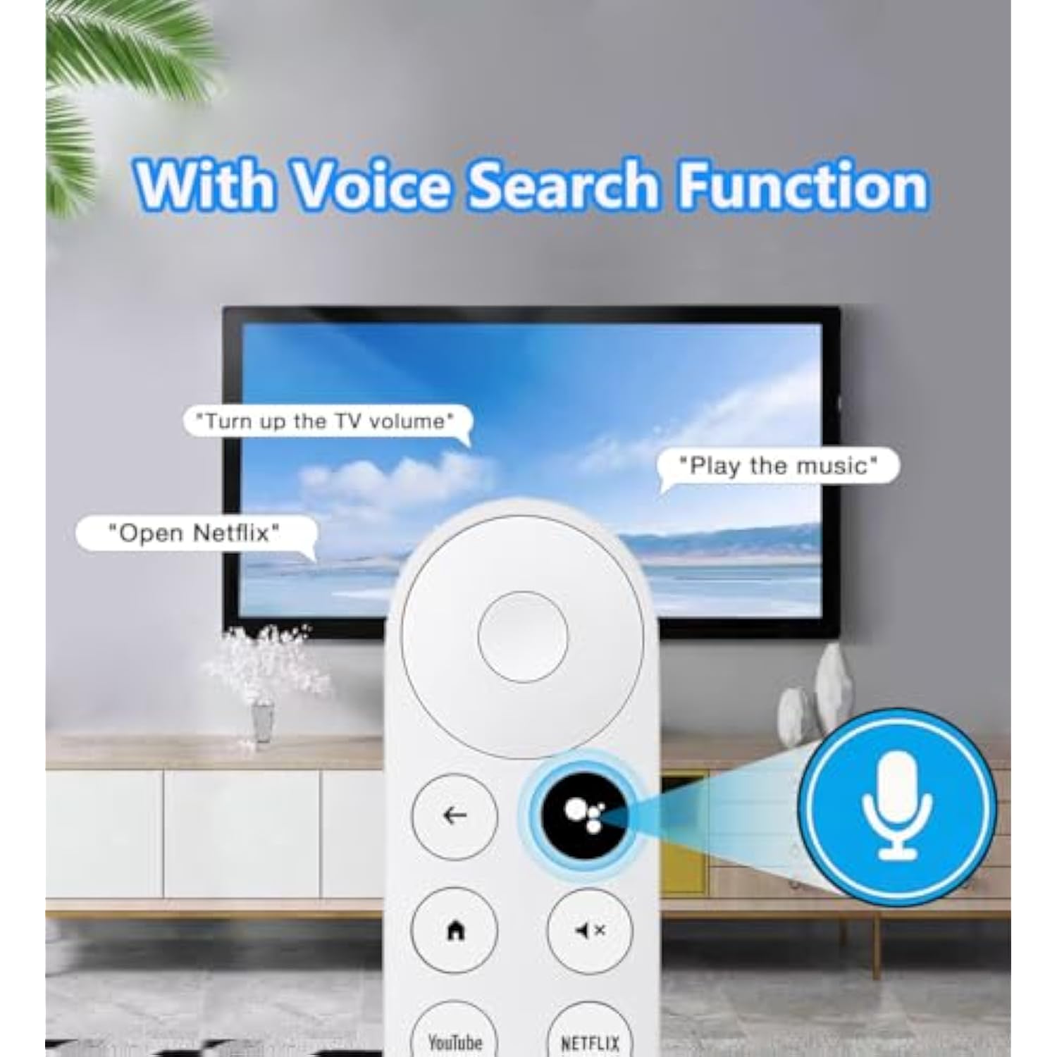 Replacement Voice Remote For Google Chromecast 4K Snow/Hd Tv, Remote Control For G9N9N, Ga01409-Us, Ga01920-Us, Ga01919-Us, Ga01923-Us, Ga02463