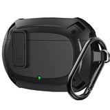 Compatible With Beats Studio Buds/Buds+ Case Cover 2021/2023, [Secure Lock] Cool Beats Studio Buds Plus Protective Shell Men Women With Keychain For New Beats Studio Ear Buds Case - Black[Case Only]