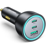165W Usb C Car Charger, Pd3.1 140W / Pd3.0 100W Type C Car Charger, Usbc Super Fast Charging, Cigarette Lighter Adapter For Macbook Pro, Laptops, Iphone 16/15/14, Samsung S25/S24 Ultra, Ipad