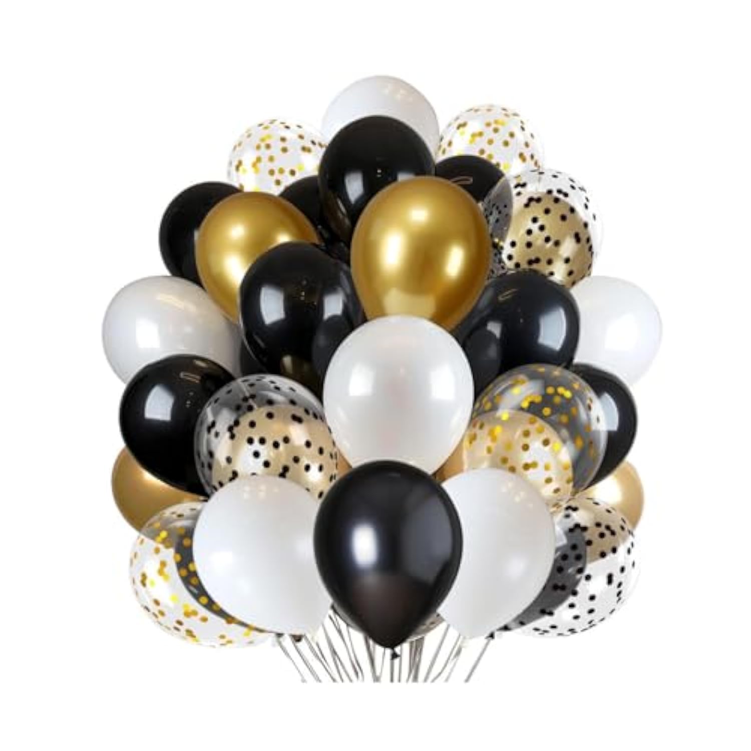 300 Pcs Black Gold Confetti Balloons Set for Party Wedding Graduation