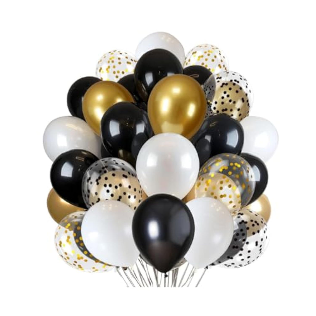 300 Pcs Black Gold Confetti Balloons Set for Party Wedding Graduation