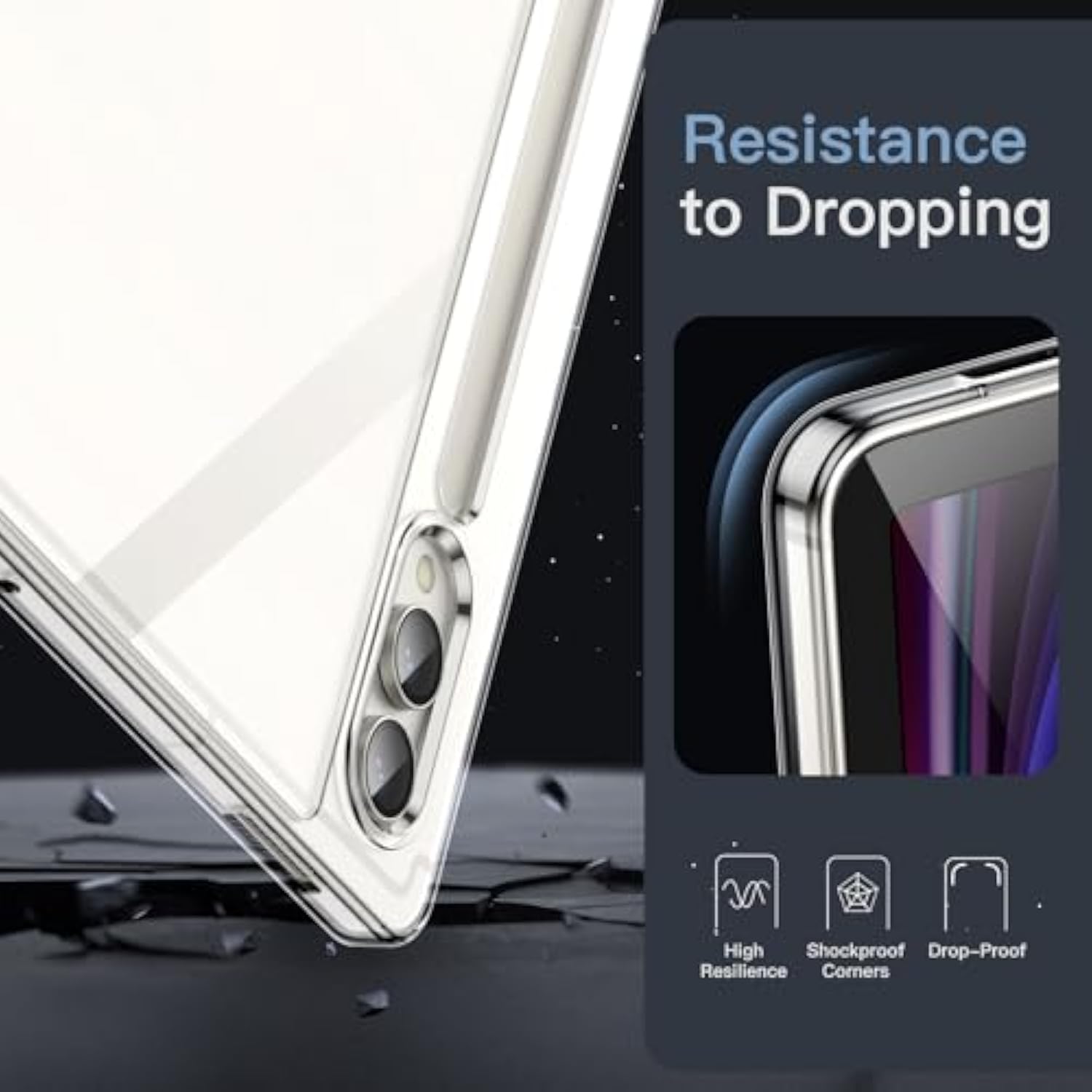 JETech Clear Case for Samsung Galaxy Tab S9 Ultra 14.6-Inch, Anti-Yellowing Tr
