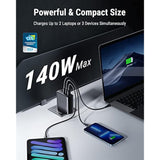140W Usb C Charger, Pd3.1 Pps Gan Charger, 3-Port Fast Laptop Wall Charger Pow
