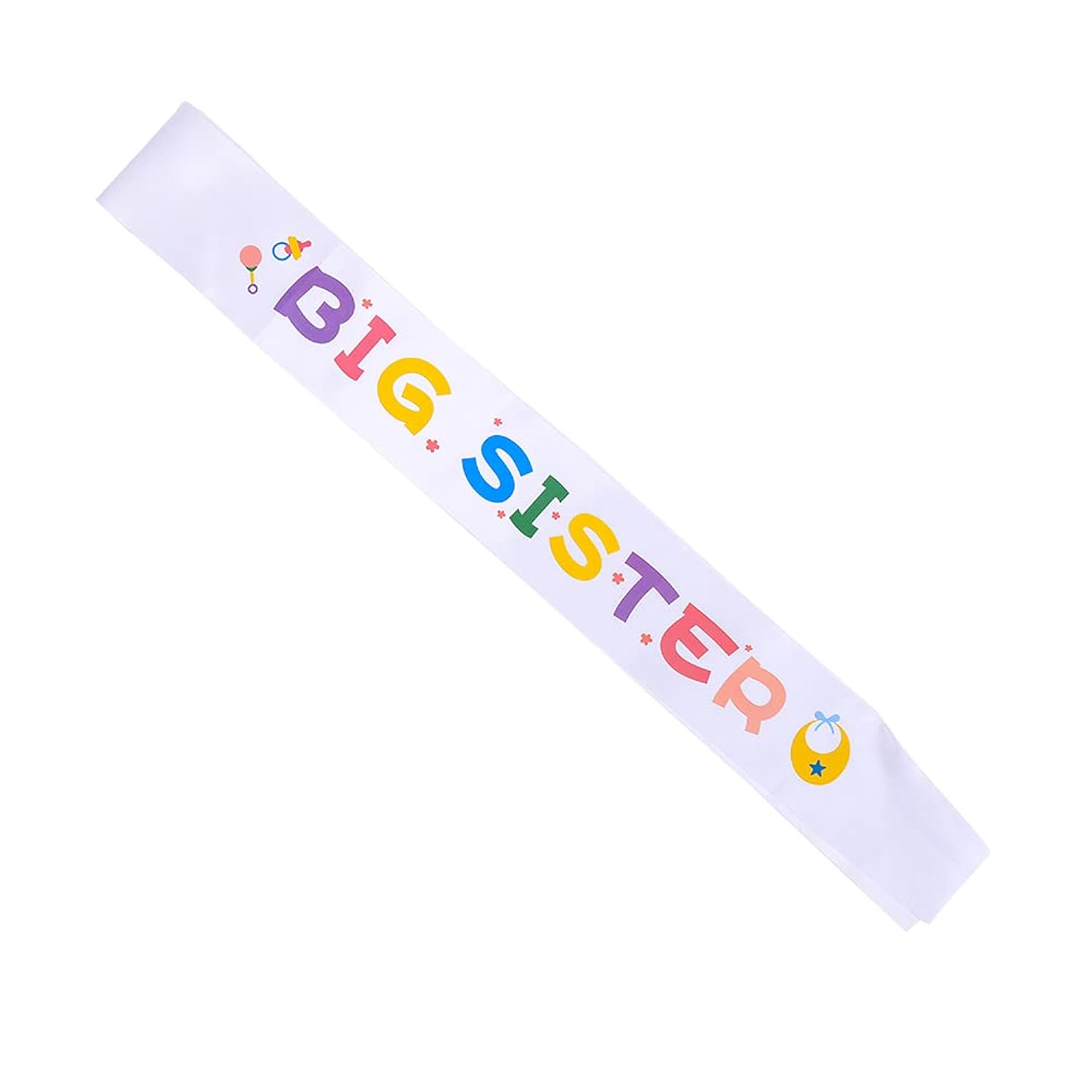 Big Sister Sash White Stain Baby Shower Sash For Baby Shower Big Sister To Be Party Decorations
