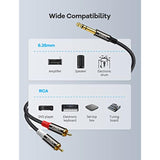 1/4 To Dual Rca Audio Cable [5 Ft], Gold Plated Copper Shell Heavy Duty 6.35Mm