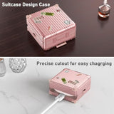Beats Fit Pro Case Cover, Funny Suitcase Design Case For Apple Beats Fit Pro 2021, Cute Fashion Protective Hard Case For Women Men With Keychain (Rose Gold)