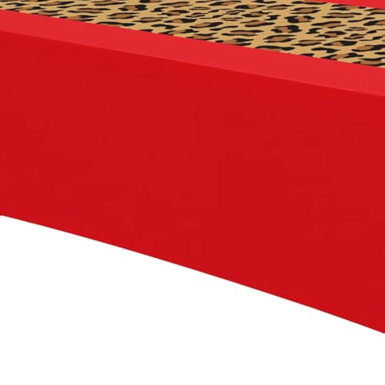 Cheetah Print Leopard Party Decorations Tablecloth, 3Pcs Disposable Red And Leopard Birthday Party Supplies Table Cover Printed Table Runner, For Birthday Bridal Shower Wedding, 55In X 86In