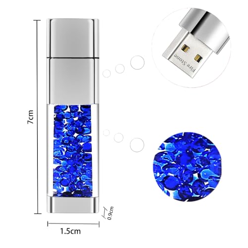 Lovely Diamond Usb 2.0 Flash Drive Data Storage Memory Stick Usb Stick Pendrive Gift (32Gb, Dark Blue)