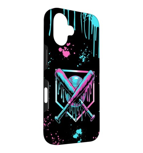 Baseball Ice Cream Drip with Sprinkles Home Plate Youth Boys Case for iPhone 16
