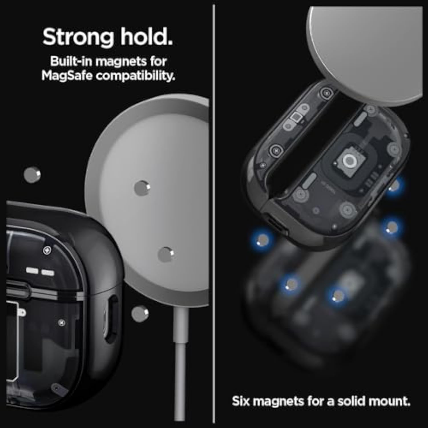 Spigen Ultra Hybrid (Mag Fit) Designed for AirPods Pro 2nd Generation Case 2022/2023 (USB-C/Lightning Cable) MagSafe Compatible Magnets Embedded - Zero One