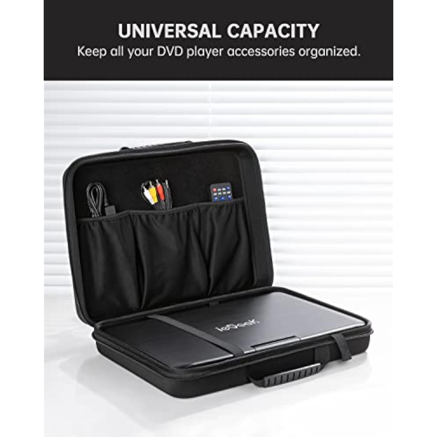 ieGeek Carrying Travel Case for 14.1-17.5 inch Portable DVD Player, EVA Hard Shell Travel Laptop Sleeve Bag, Black