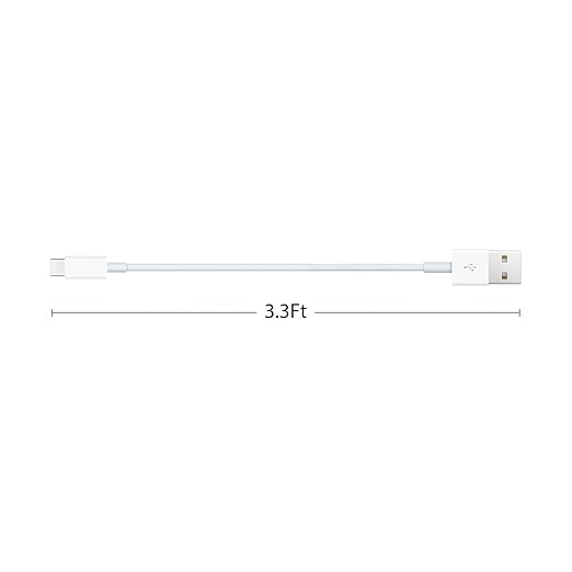 USB A to USB C Charging Cable for iPhone 17 16 15 10th Gen iPad Air Mini Fast Charger Cord White
