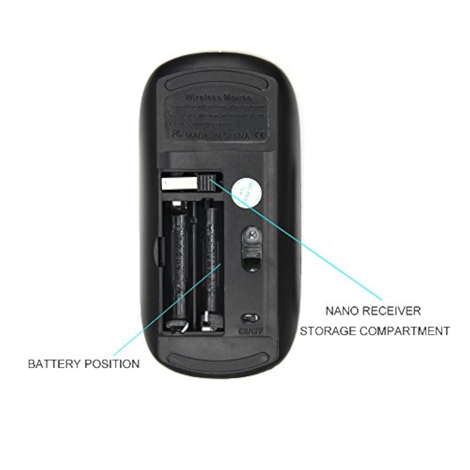 [ Optical 2.4G Wireless Mouse [ Iridescent Blue Green Purple Butterfly ]