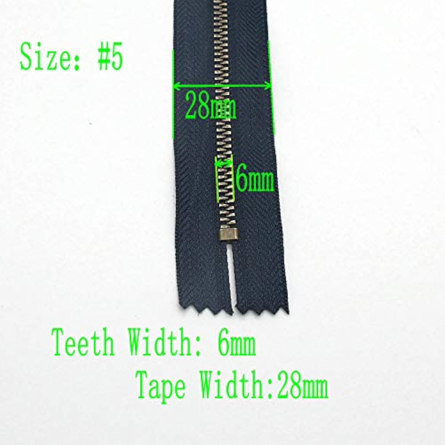 7 Inch Metal Zipper Close End Jeans Zipper Antique Brass Teeth Navy Zi