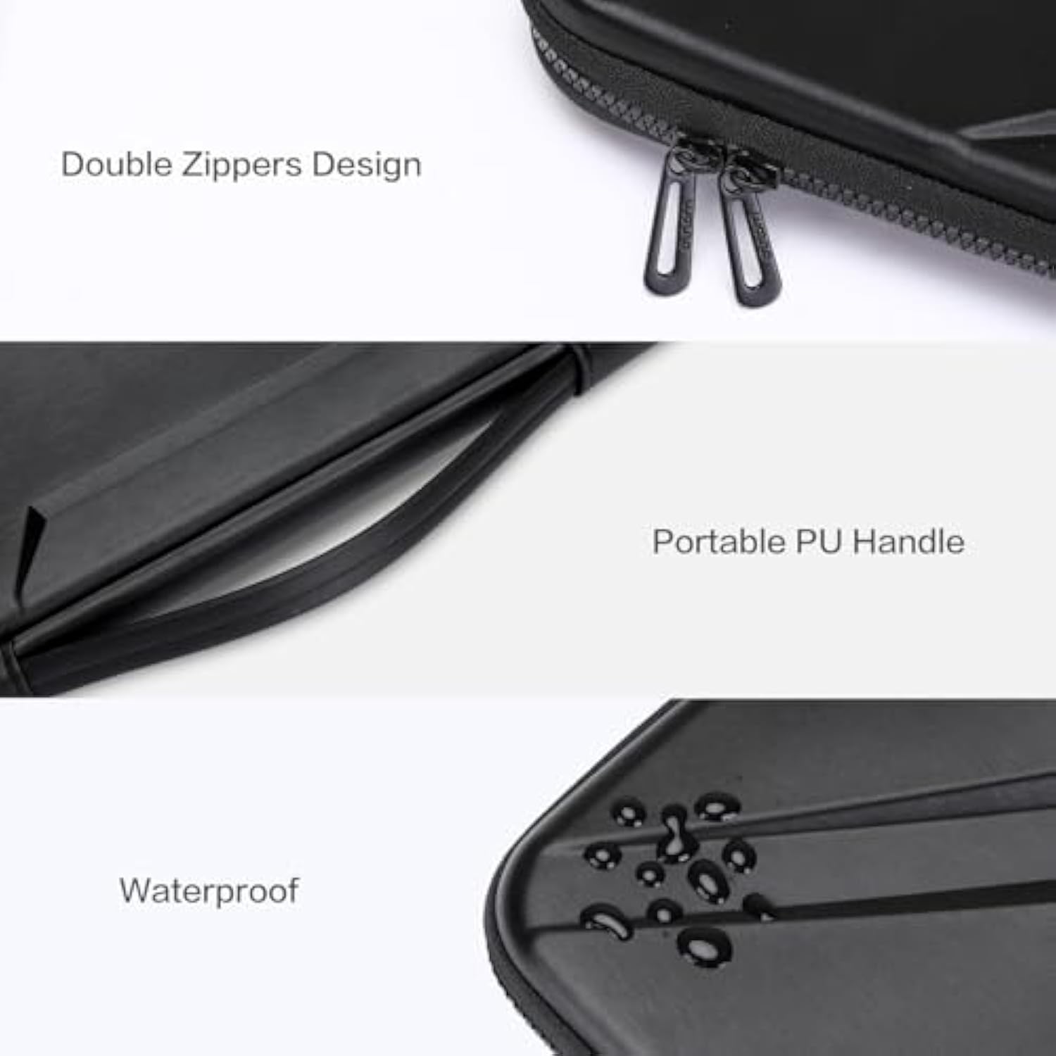 MOSISO 15-16 inch Laptop Hard Case, 15.6 inch Waterproof Shockproof Computer Bag Compatible with MacBook HP Dell,Artistic Geometric EVA Carrying Sleeve Laptop Case Hard Shell with Handle, Black