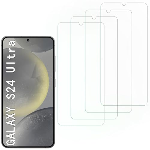 [4 Pack] Screen Protector Compatible with  Galaxy S24 Ultra,Scratch Resistant,Easy-Install,Bubble Free,Anti-Fingerprint,Tempered Glass