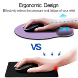 Ergonomic Mouse Pad With Wrist Support, Cute Wrist Pad With Non-Slip Rubber Base For Computer, Laptop, Home Office Gaming, Working, Easy Typing & Pain Relief,Clove Purple