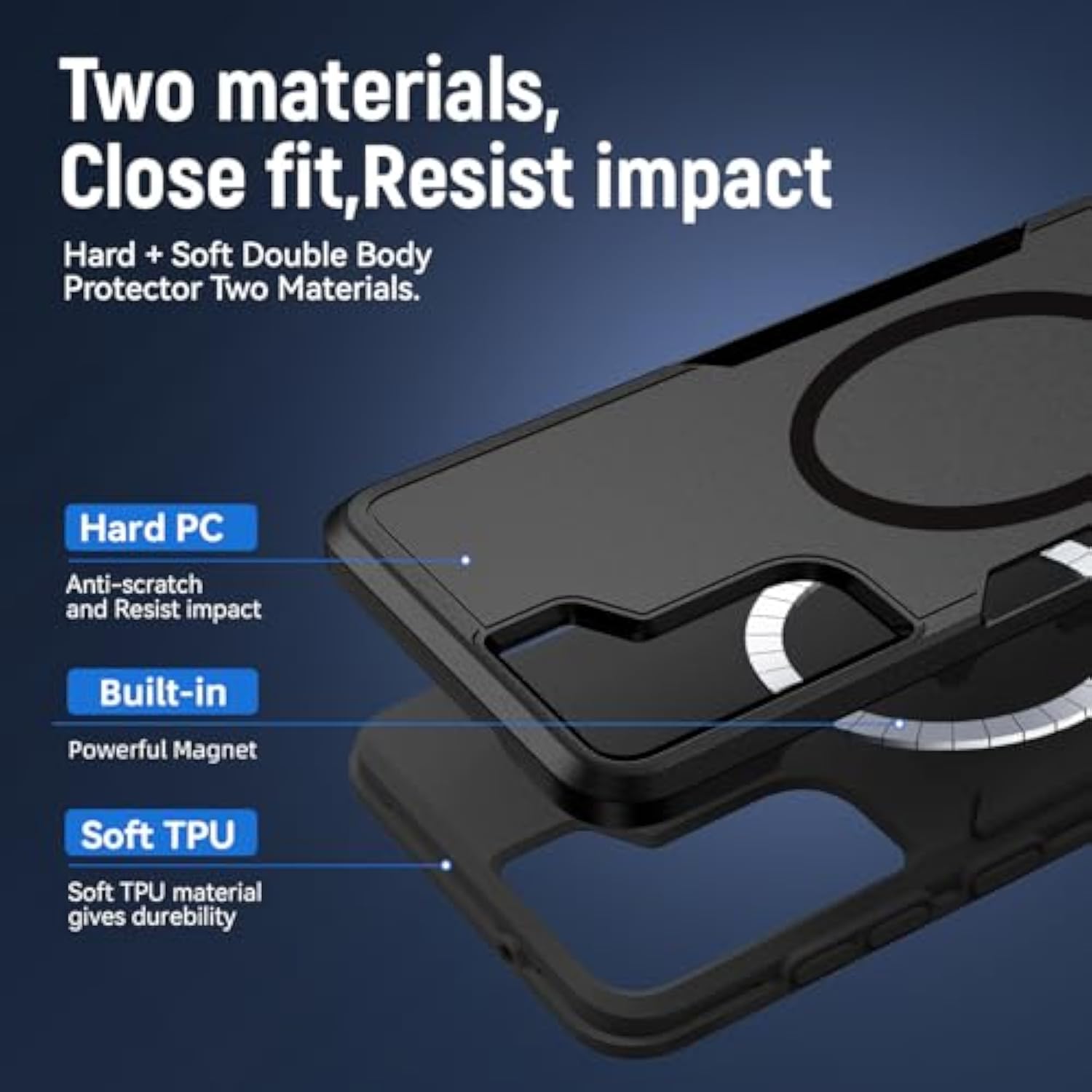 For Samsung Galaxy S21 Plus Case,[Compatible With Magsafe] [Military Grade Drop Tested] Shockproof Magnetic Tough Rugged Protective Phone Case -6.7 Inch (Black)