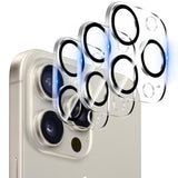 3-Pack Tempered Glass Camera Lens Protector for iPhone 15 Pro and Pro Max