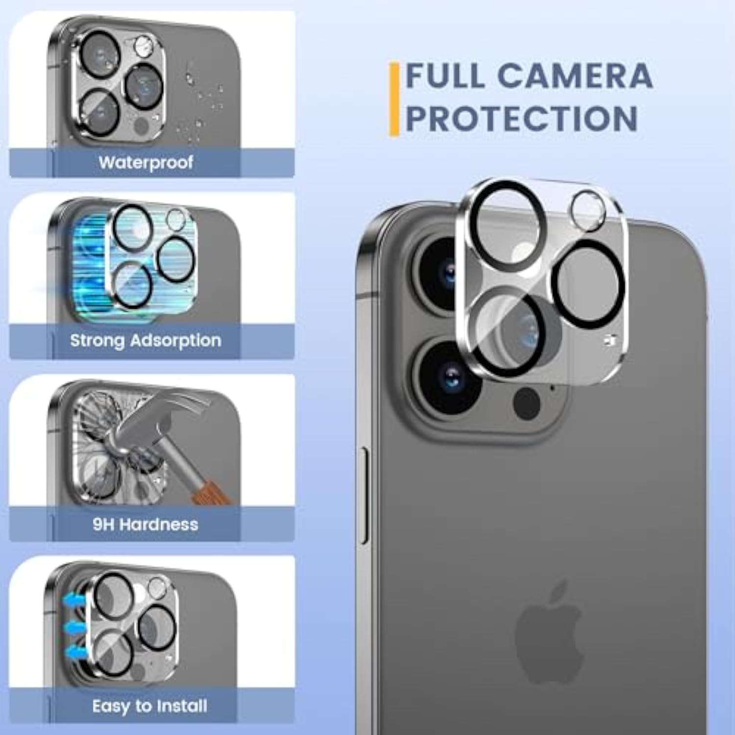 [Upgrade [6 In 1] For Iphone 16 Pro Screen Protector (6.3 Inches), Iphone 16 Pro Back Screen Protector And Front Screen Protector With Camera Protector [2+2+2 Pack], 9H Hardness