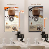 Digital Signage Display 32 Inch Wall Mount Digital Menu Board For Restaurants And Stores Advertising Screen 700 Nits Ultra-High Brightness Fhd Free Web Content Editor Android 2Gb + 32Gb